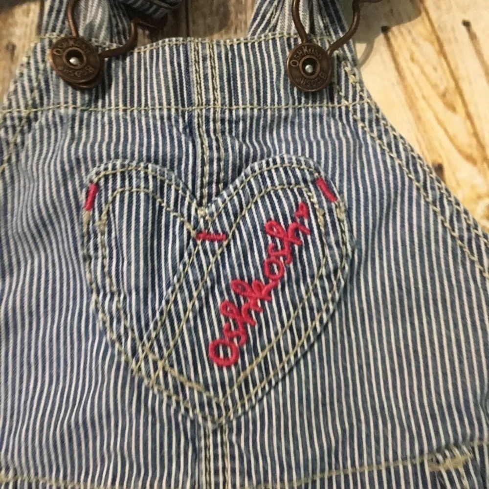Oshkosh Rail Road Striped Heart Overalls